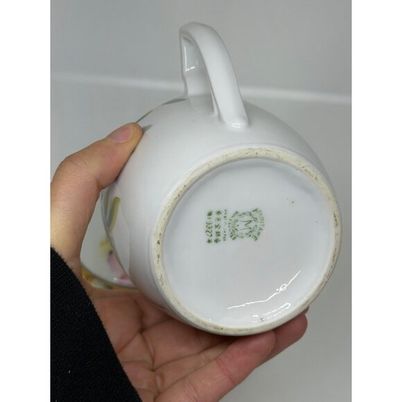 Vintage Noritake Azalea Sugar Bowl & Creamer Set Pink Floral Hand Painted Japan - Picture 8 of 9